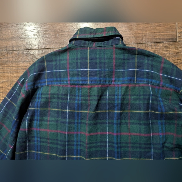 Northwest Territory Mens Green & Blue Plaid Lined Button Down Shirt Rugged Med - Picture 12 of 14